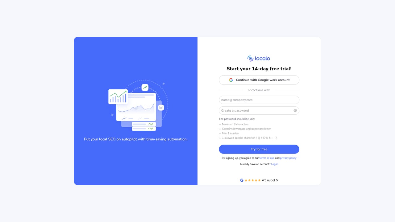 Localo Sites — Start a free trial