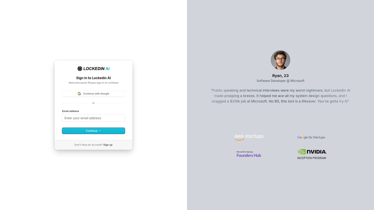 LockedIn AI — Create a free account
