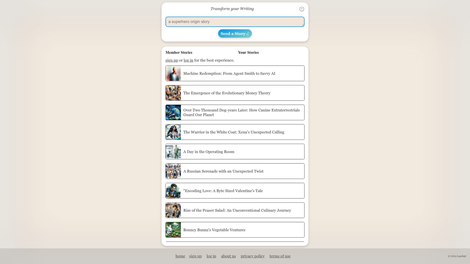 Logolept — Open Logolept and locate the story seed box