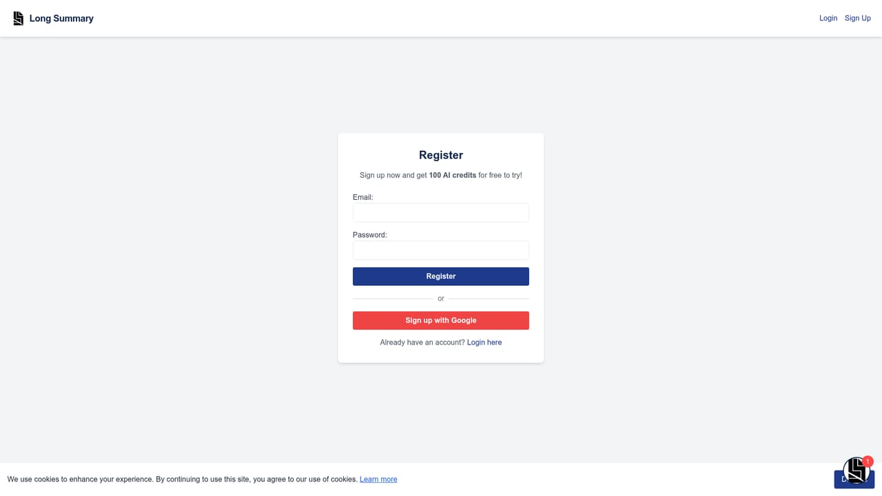 Long Summary — Open the site and start a free session