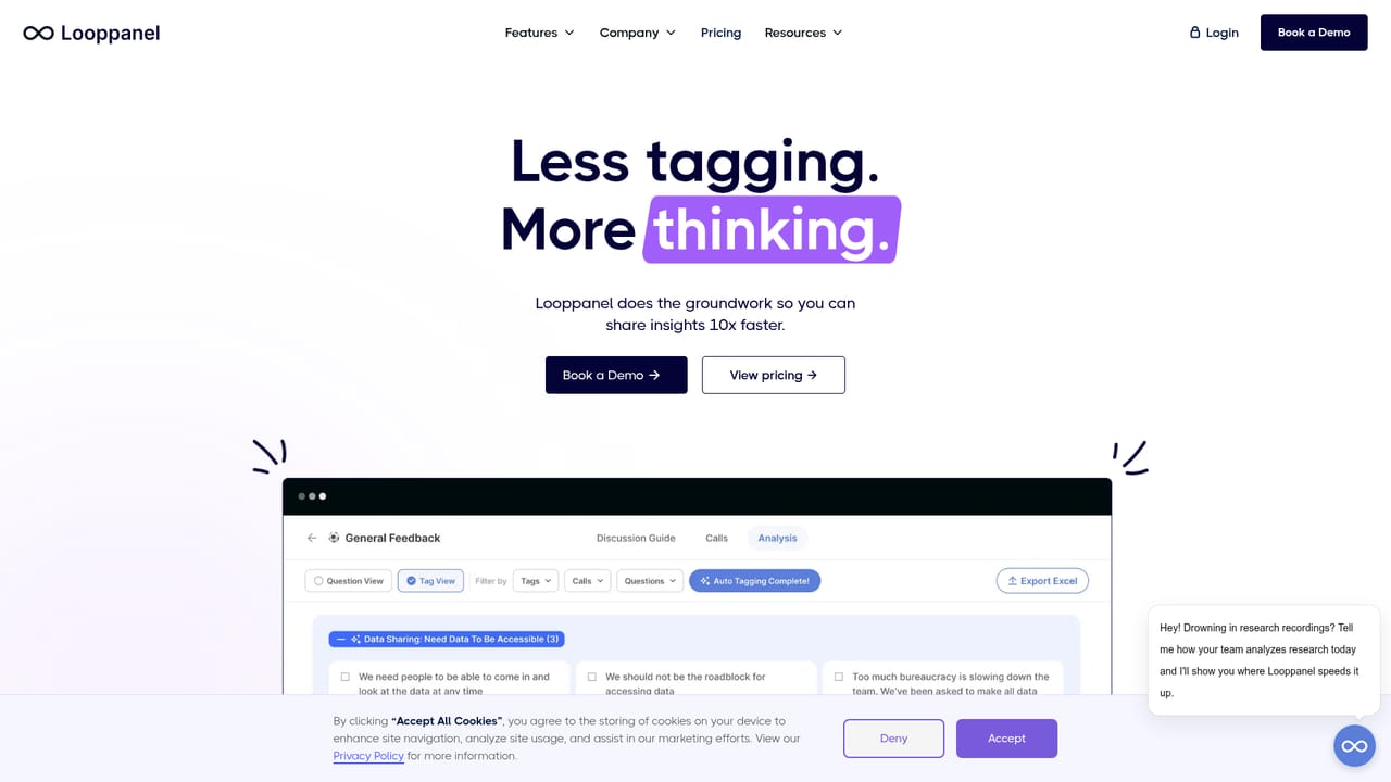 LoopPanel — Review the transcript and AI suggested tags