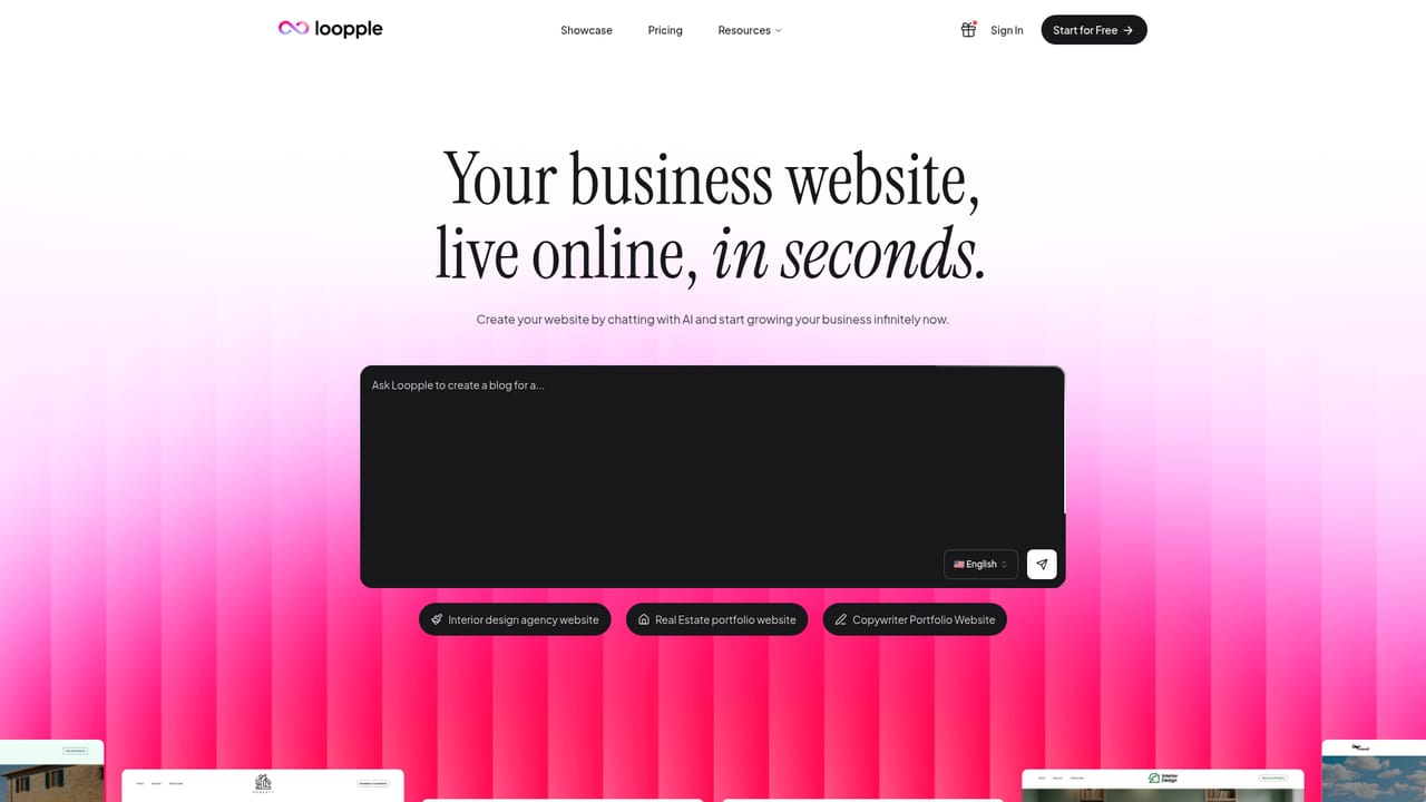 Loopple — Describe the site you want