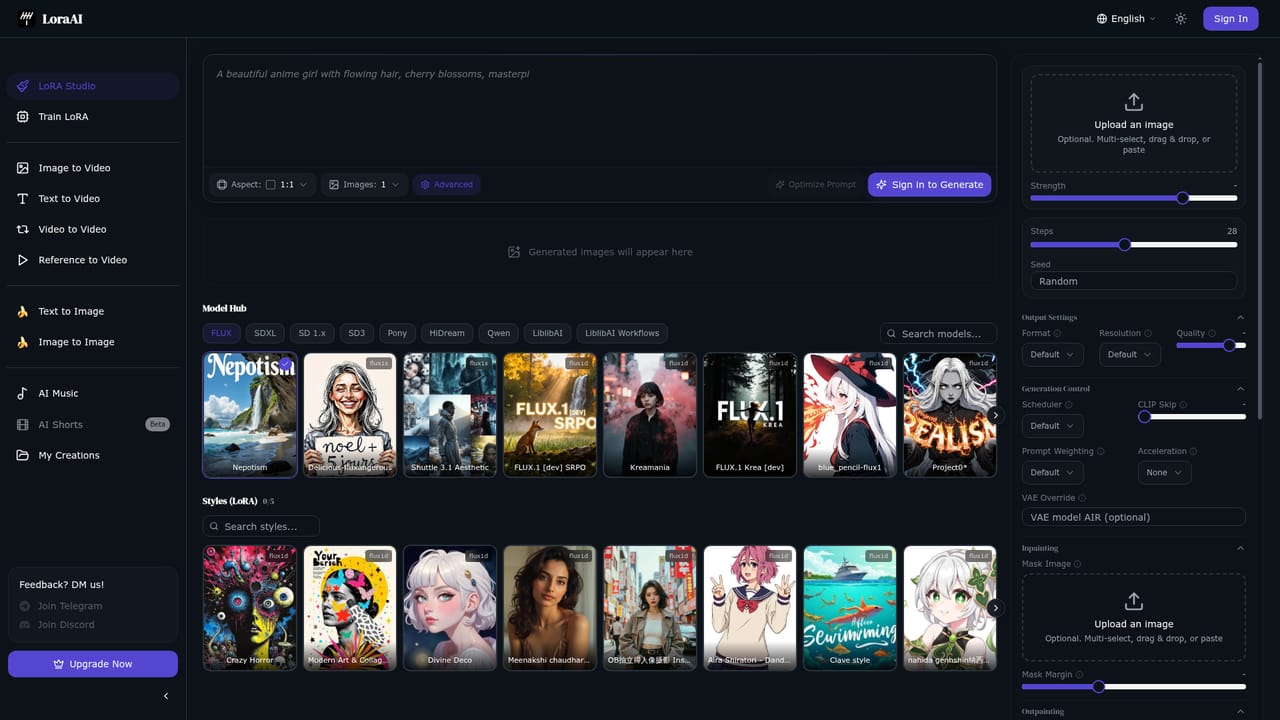 LoRA AI — Generate with your LoRA