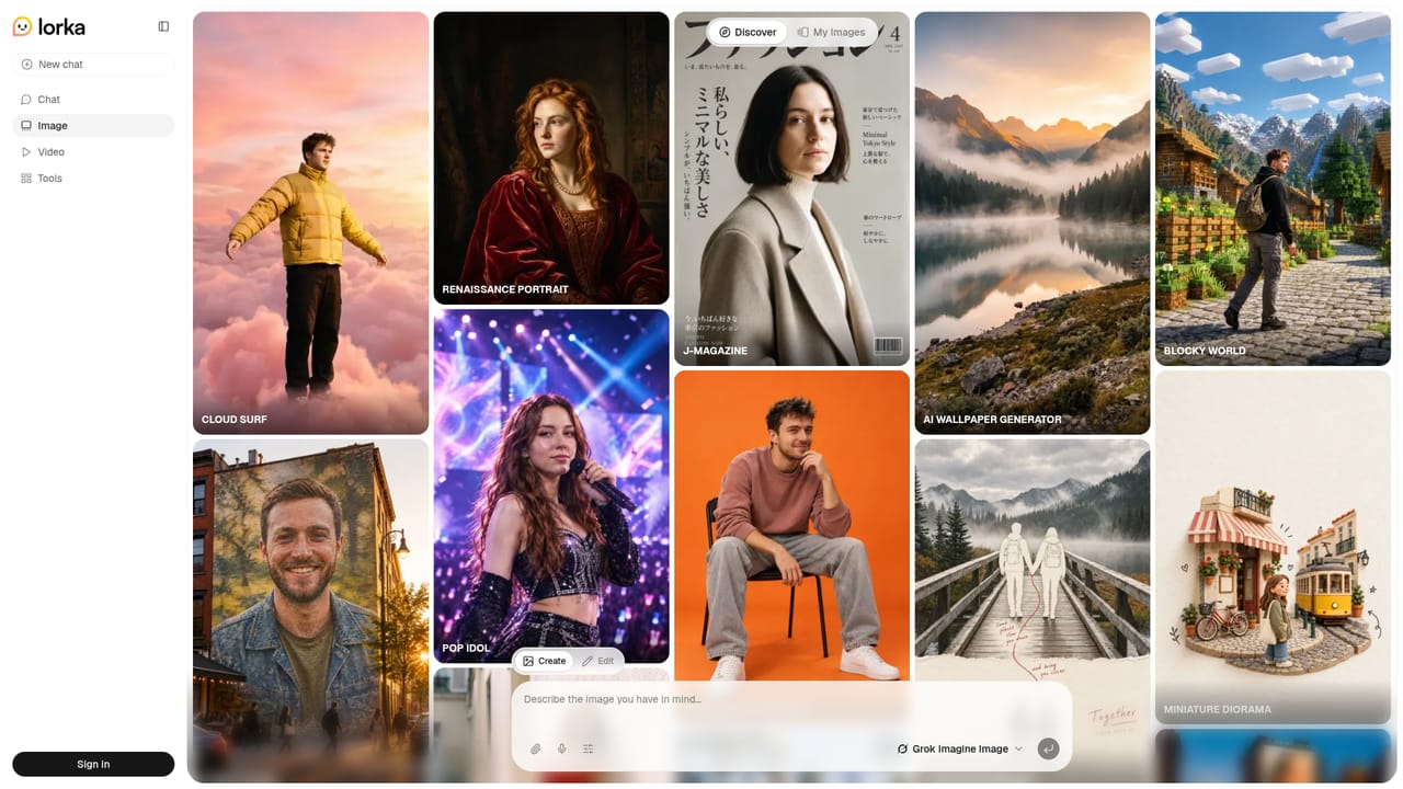 Lorka AI — Generate or edit an image
