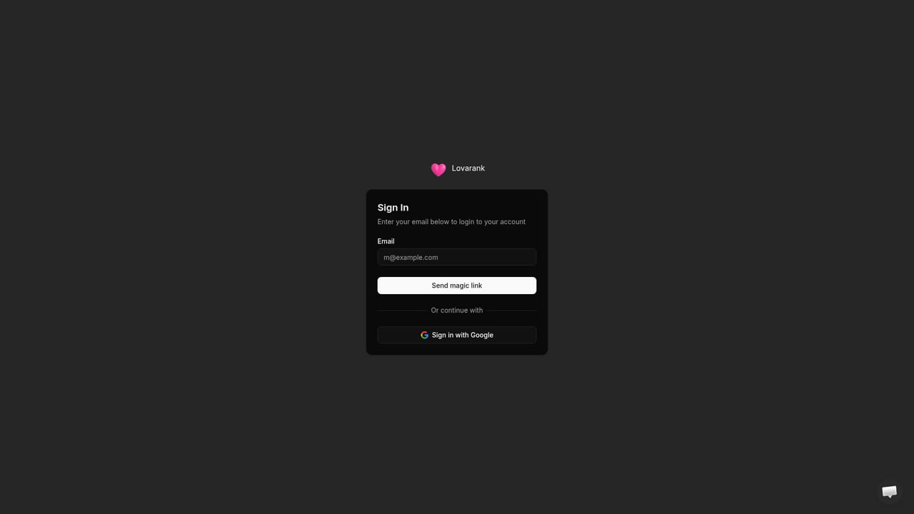 Lovarank — Create your Lovarank account