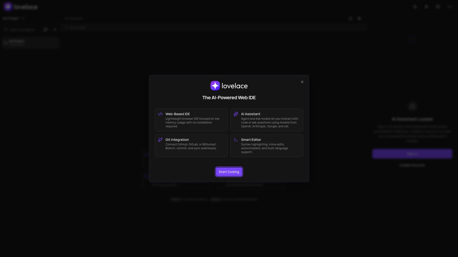 Lovelace — Open the IDE in your browser