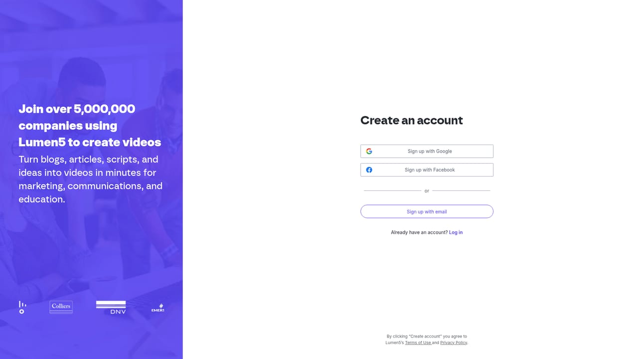 Lumen5 — Create a free account