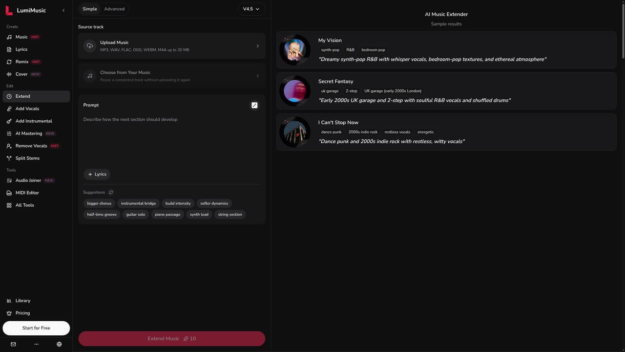LumiMusic — Shape the sound with edit tools