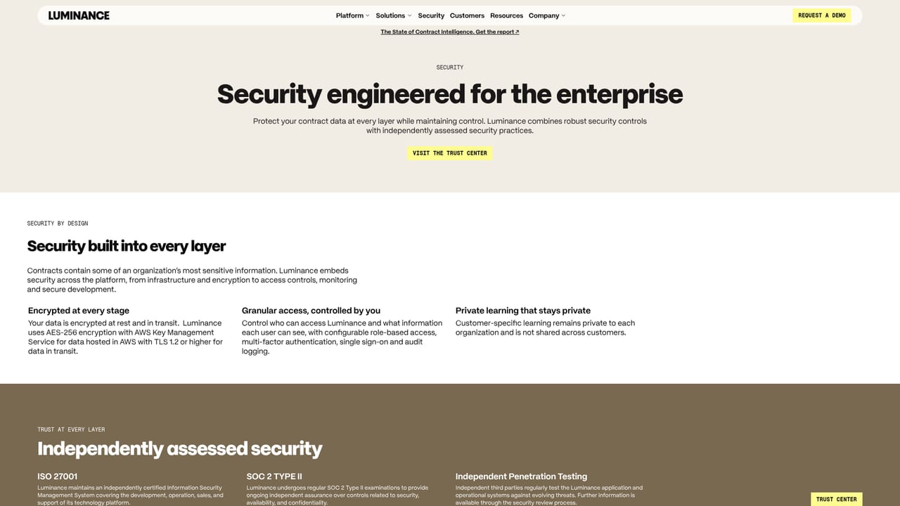 Luminance — Check security and compliance documentation