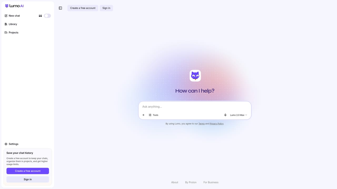 Lumo by Proton — Open Lumo in the browser