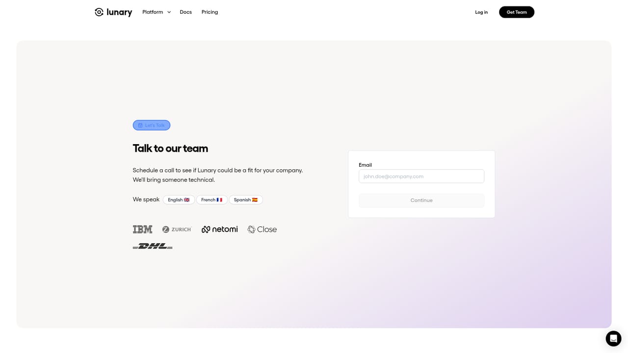 Lunary — Book a walkthrough or open the interactive demo