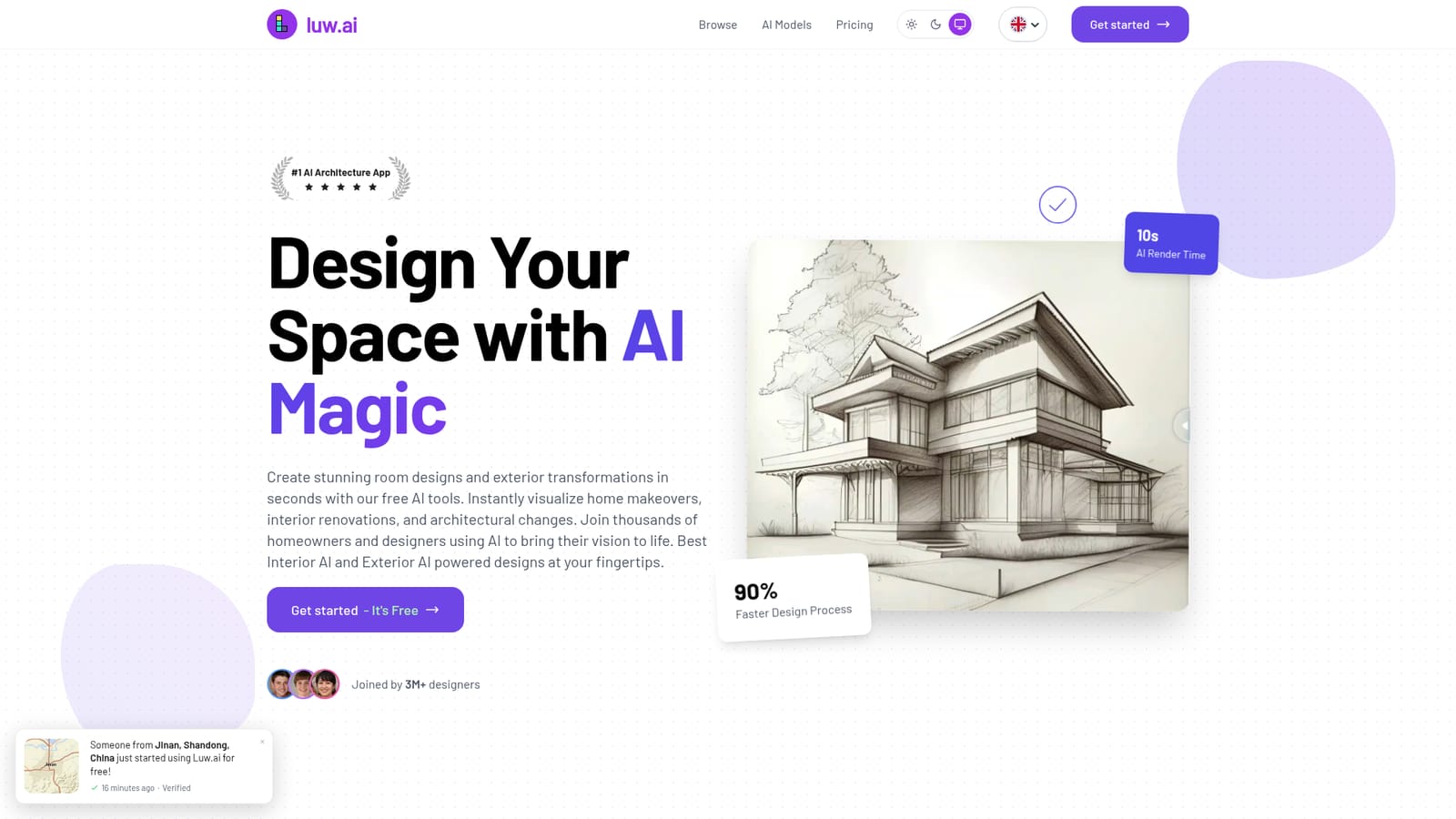 Luw AI — Open the app and start a project
