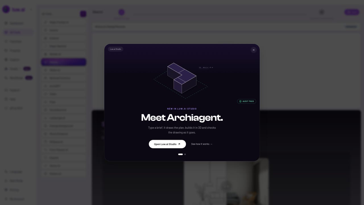 Luw AI — Render a sketch or build a mood board