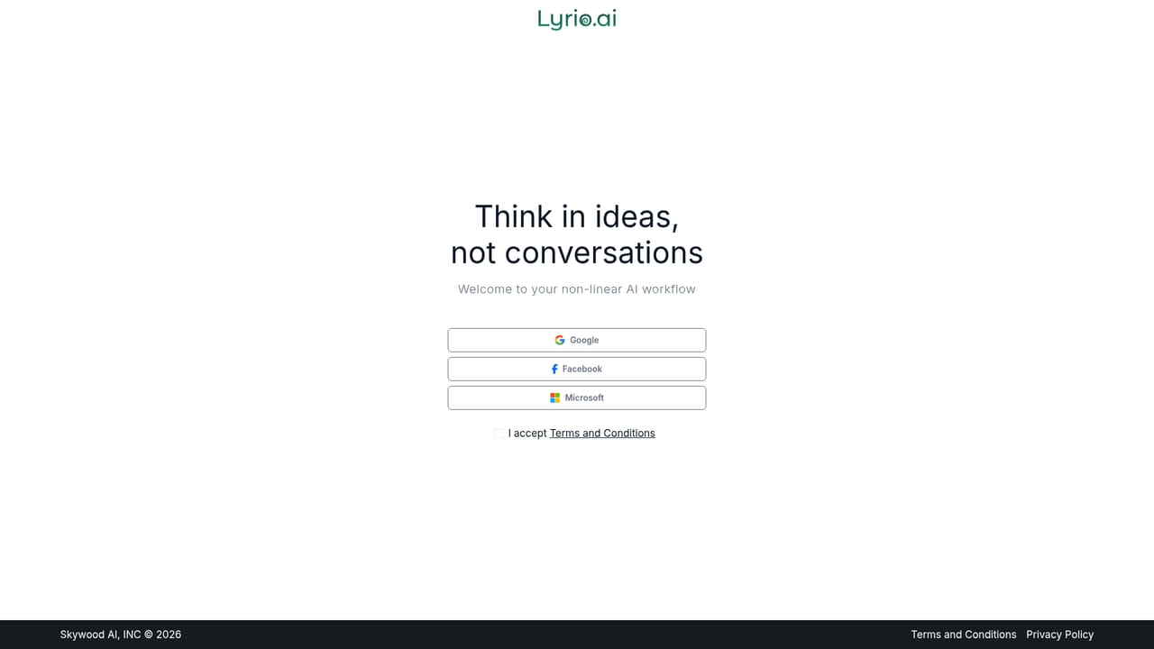 Lyrio AI — Create an account and start on the free plan
