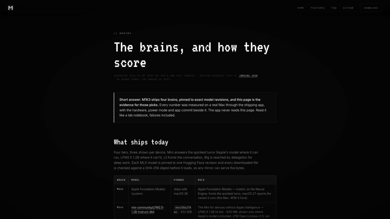 M1K3 — Pick a brain in Settings