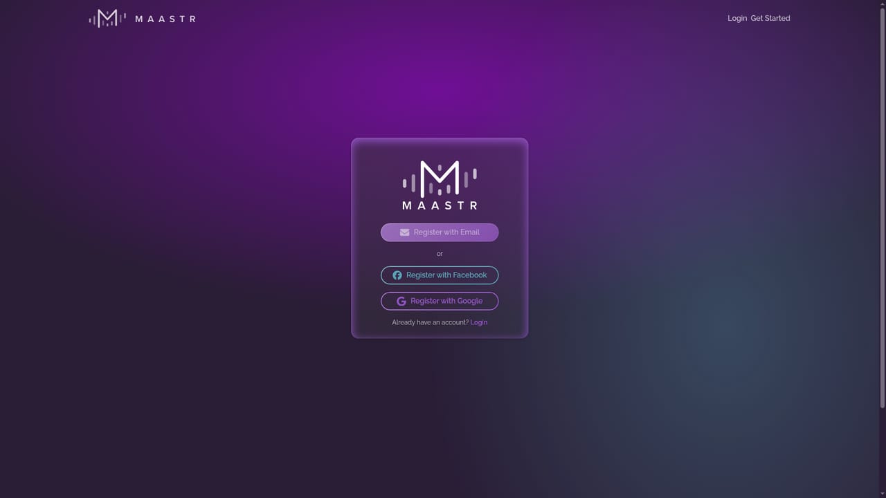 Maastr — Create your account