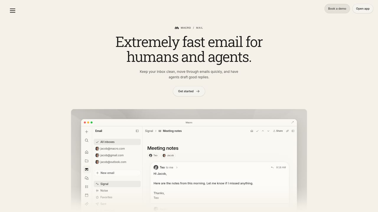 Macro.com — Connect your inbox and start a thread