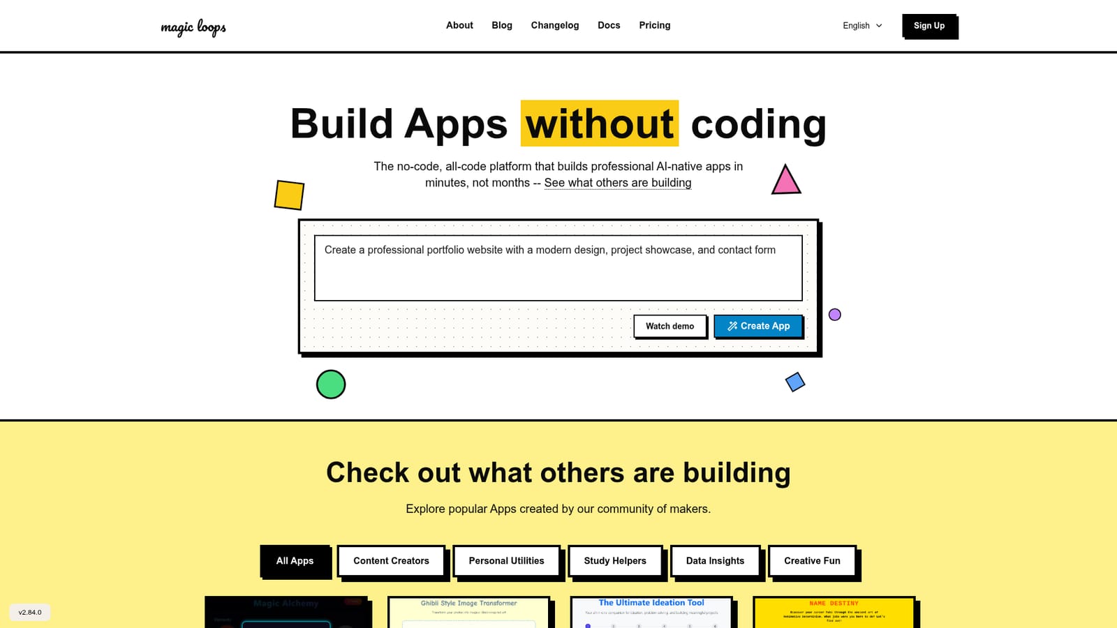 Magic Loops — Open the builder and create a first app