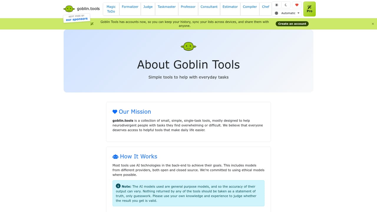 Magic ToDo — Create an account to keep and share lists