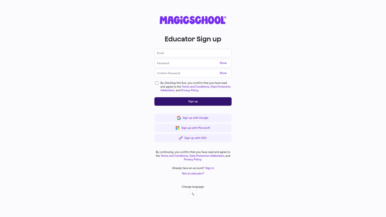MagicSchool — Create a teacher account