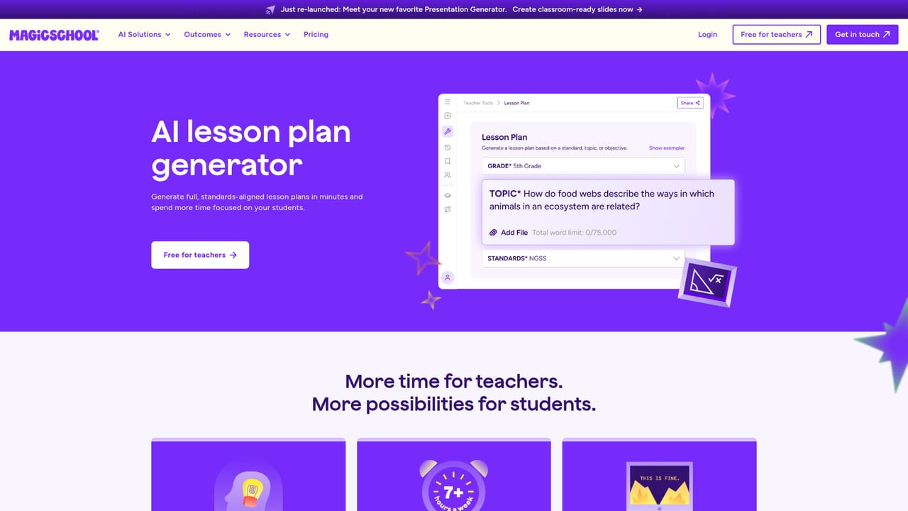 MagicSchool — Pick a tool for the task