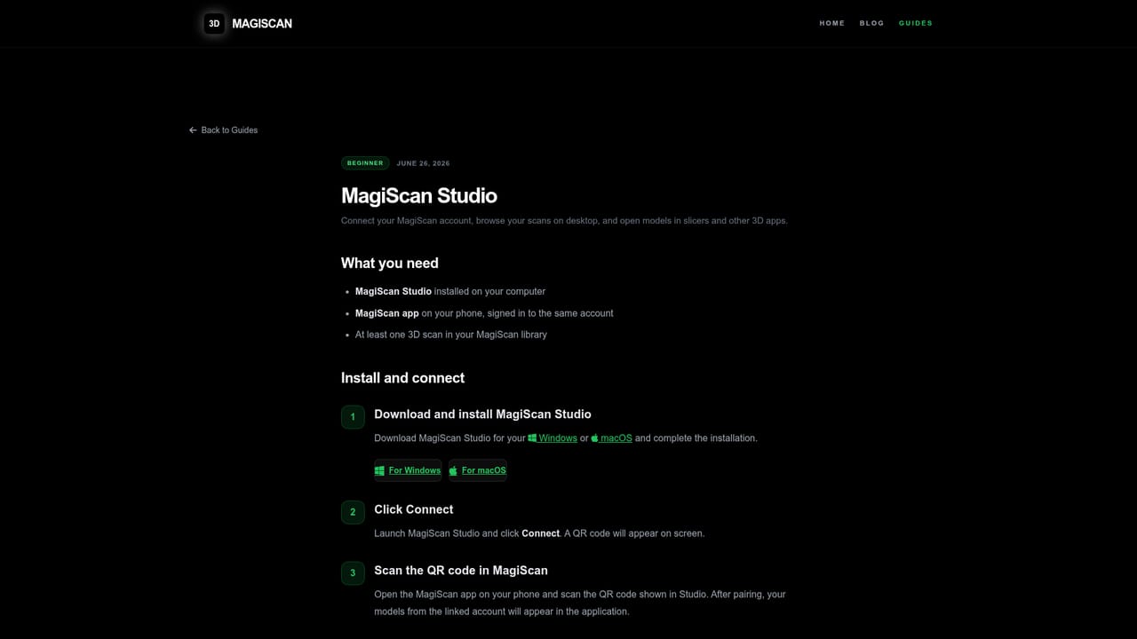 Magiscan — Prepare the scan for 3D printing