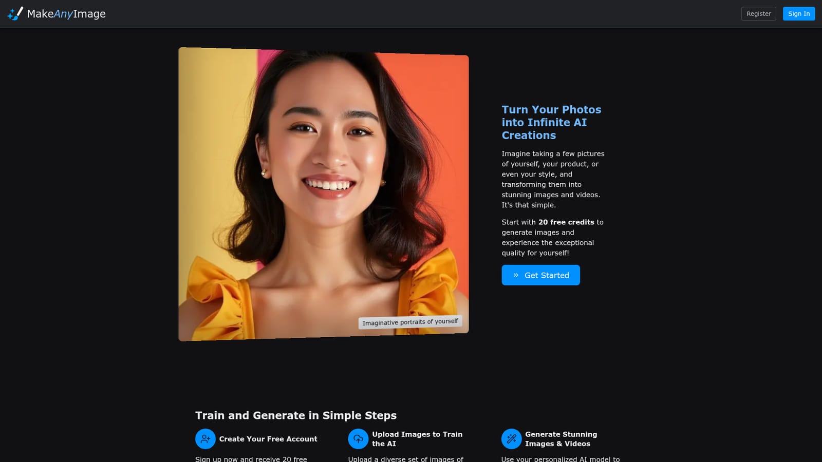 Make Any Image — Create your account and collect free credits