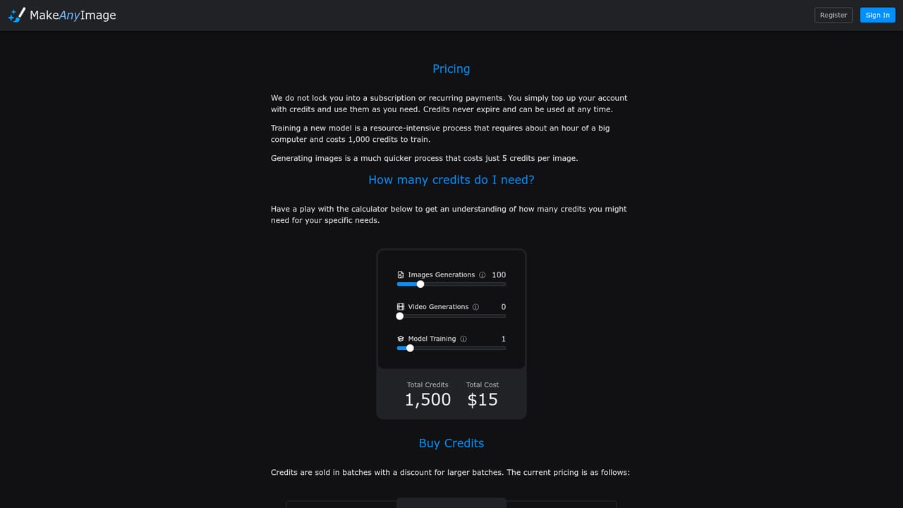 Make Any Image — Check pricing and try video