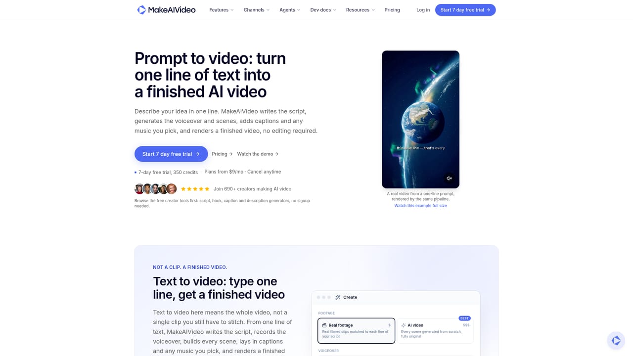 MakeAIVideo — Choose a starting mode