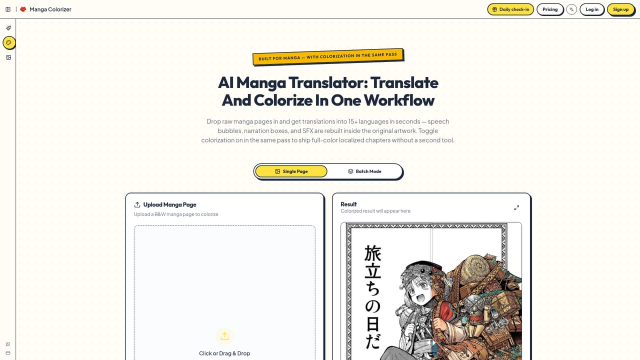 Manga Colorizer — Enable translation if needed