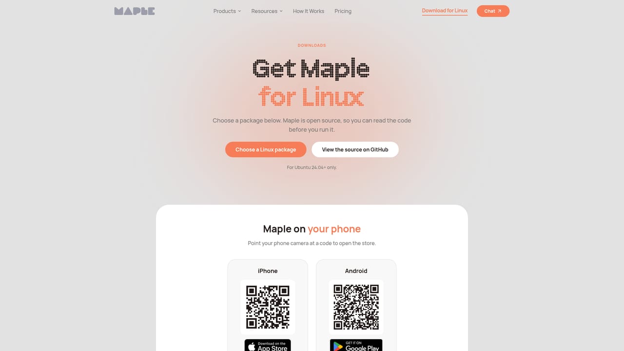 Maple — Download the desktop or mobile app