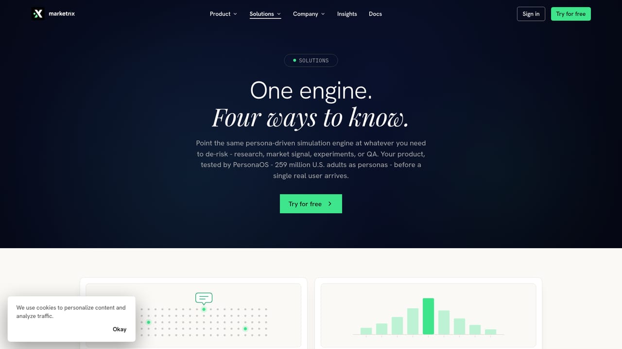 Marketrix — Pick a question and a product