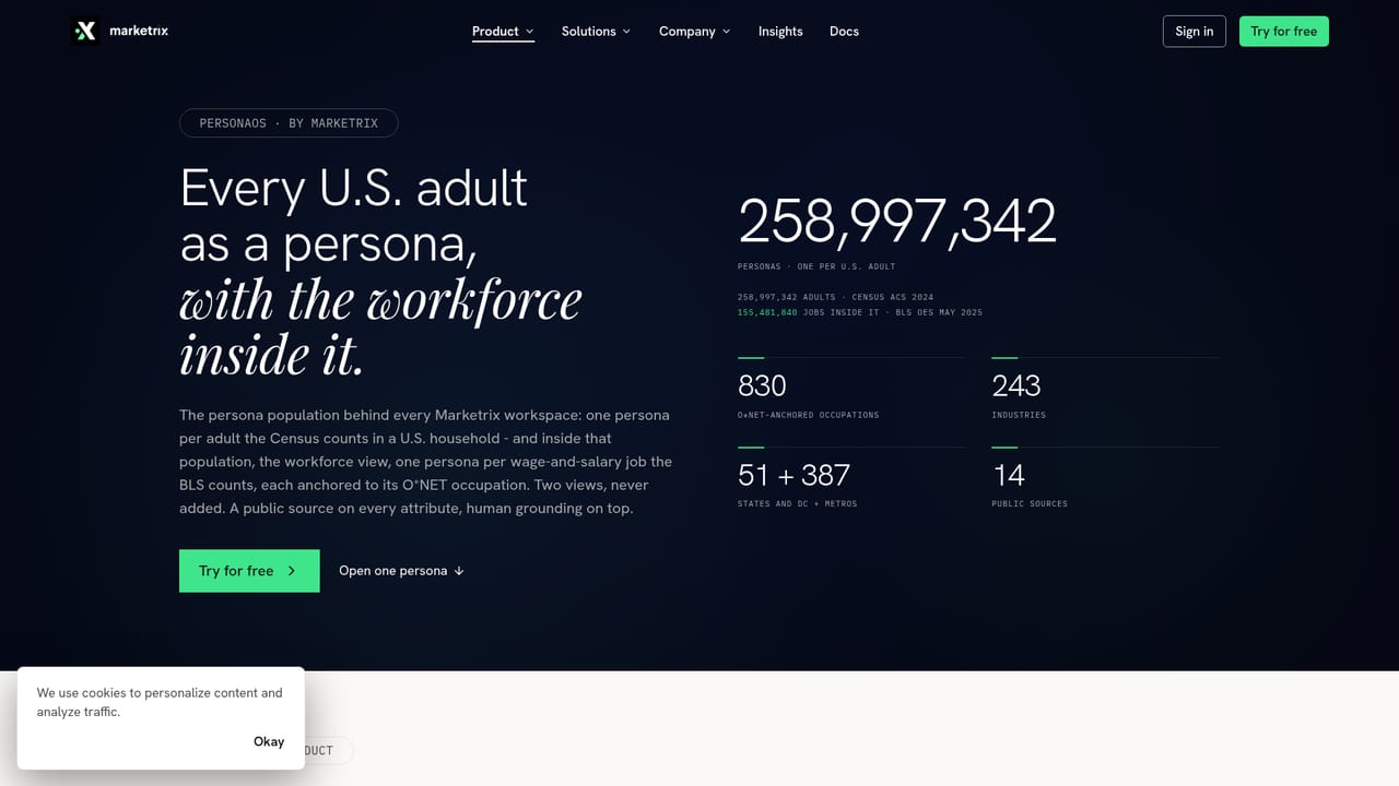 Marketrix — Choose the audience from PersonaOS