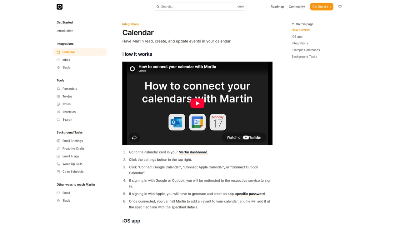 Martin — Connect your calendar