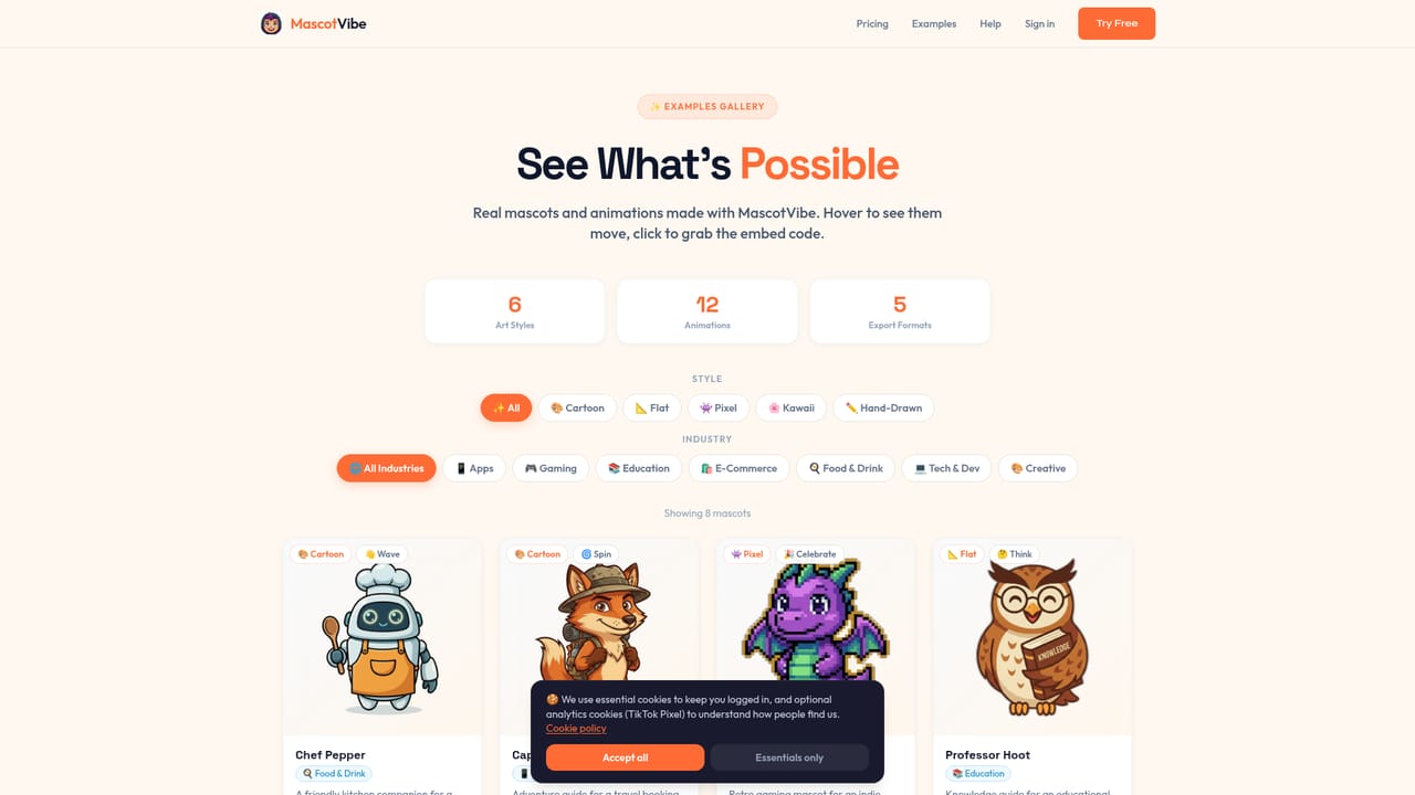 MascotVibe — Check the style range against your brand