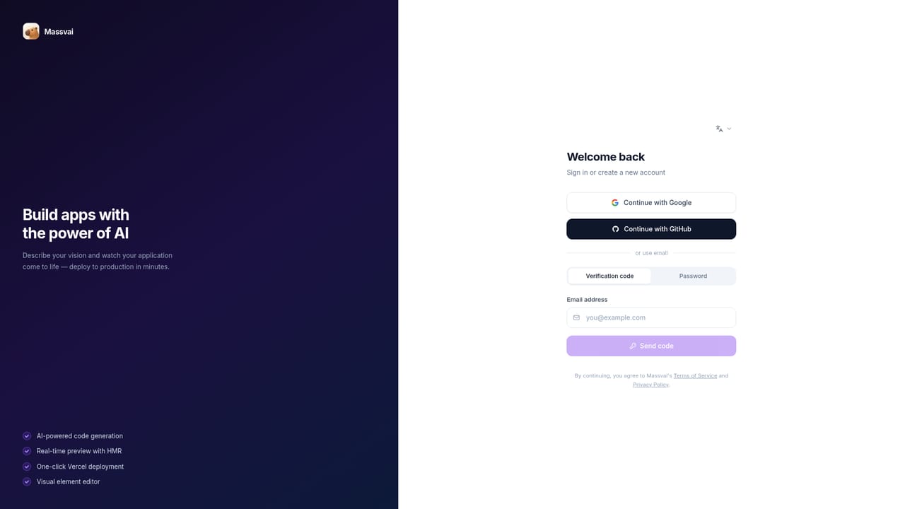 Massvai — Create an account or log in