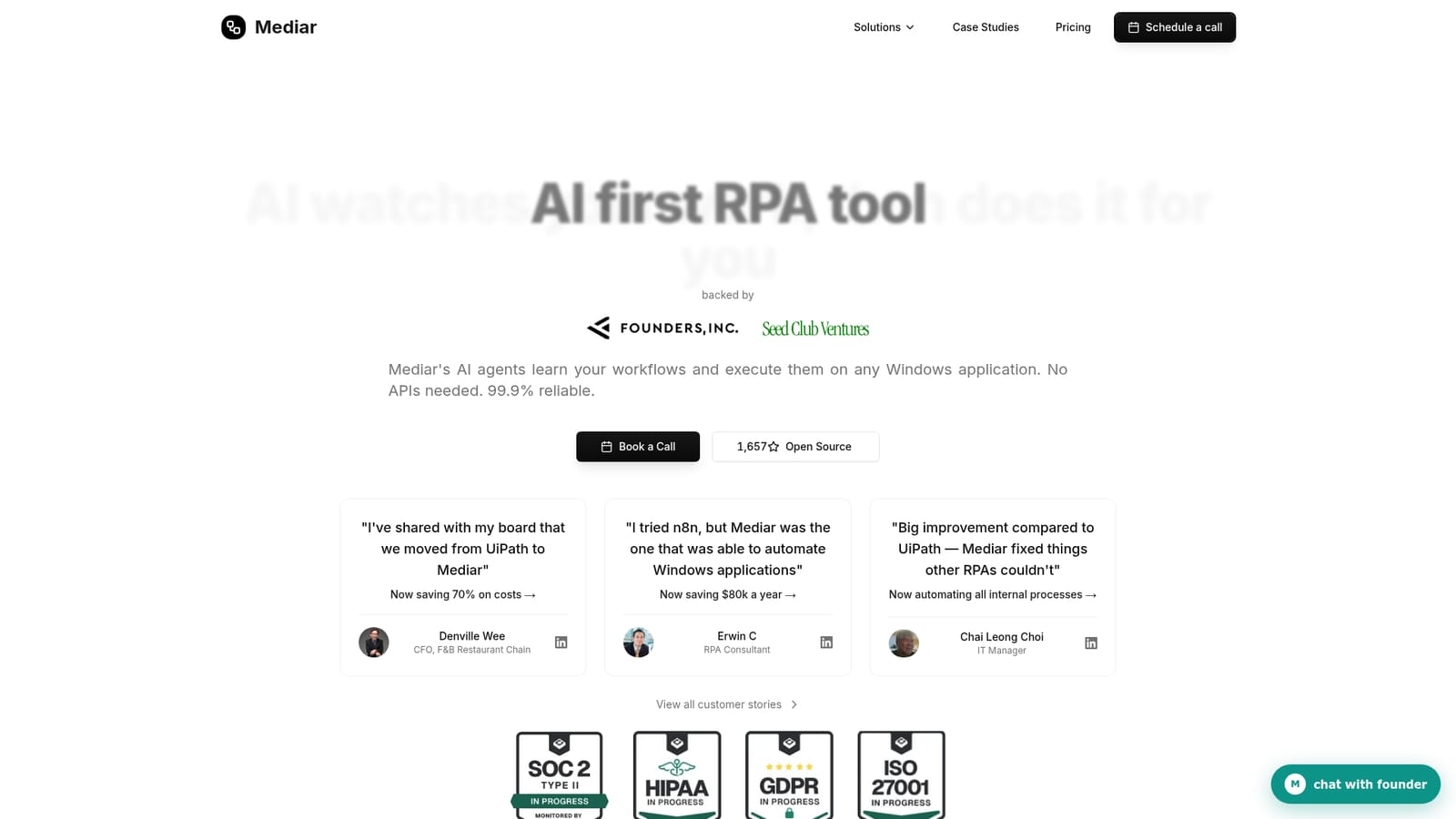 Mediar — Book an intro call