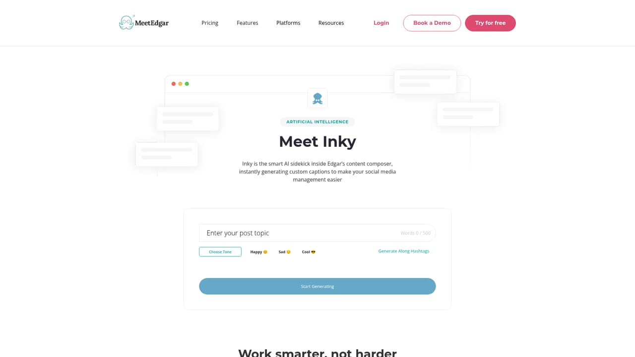 MeetEdgar — Draft captions with Inky