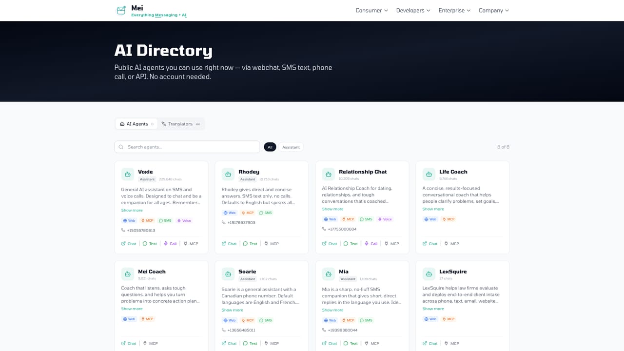 Mei — Explore ready made agents and other products