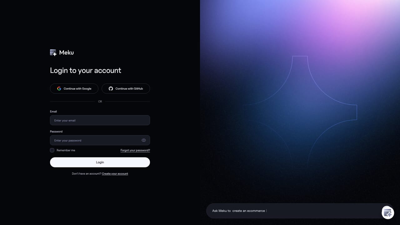 Meku — Create your account