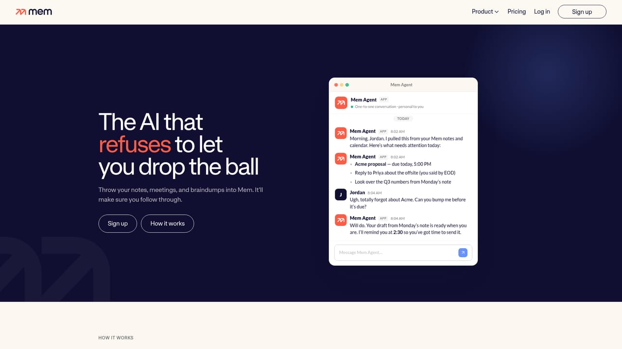 Mem — Ask for recall and drafts
