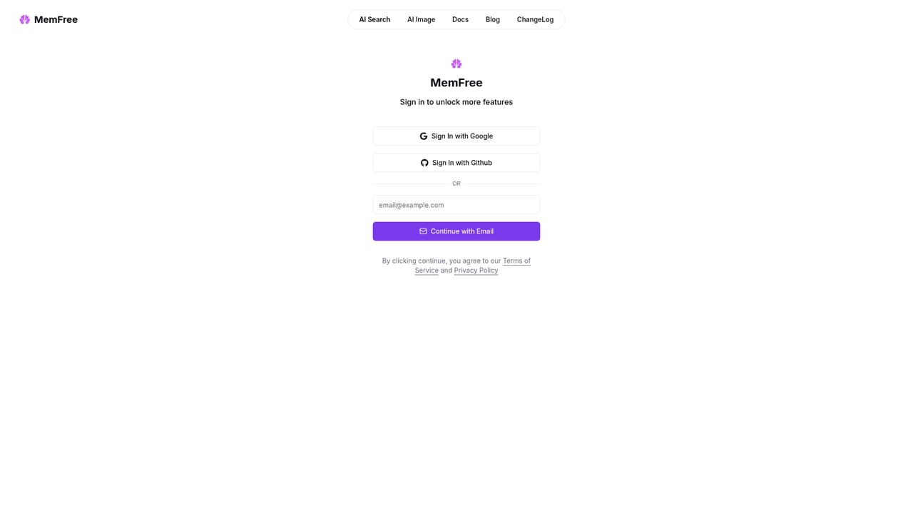 MemFree — Adjust account and search preferences