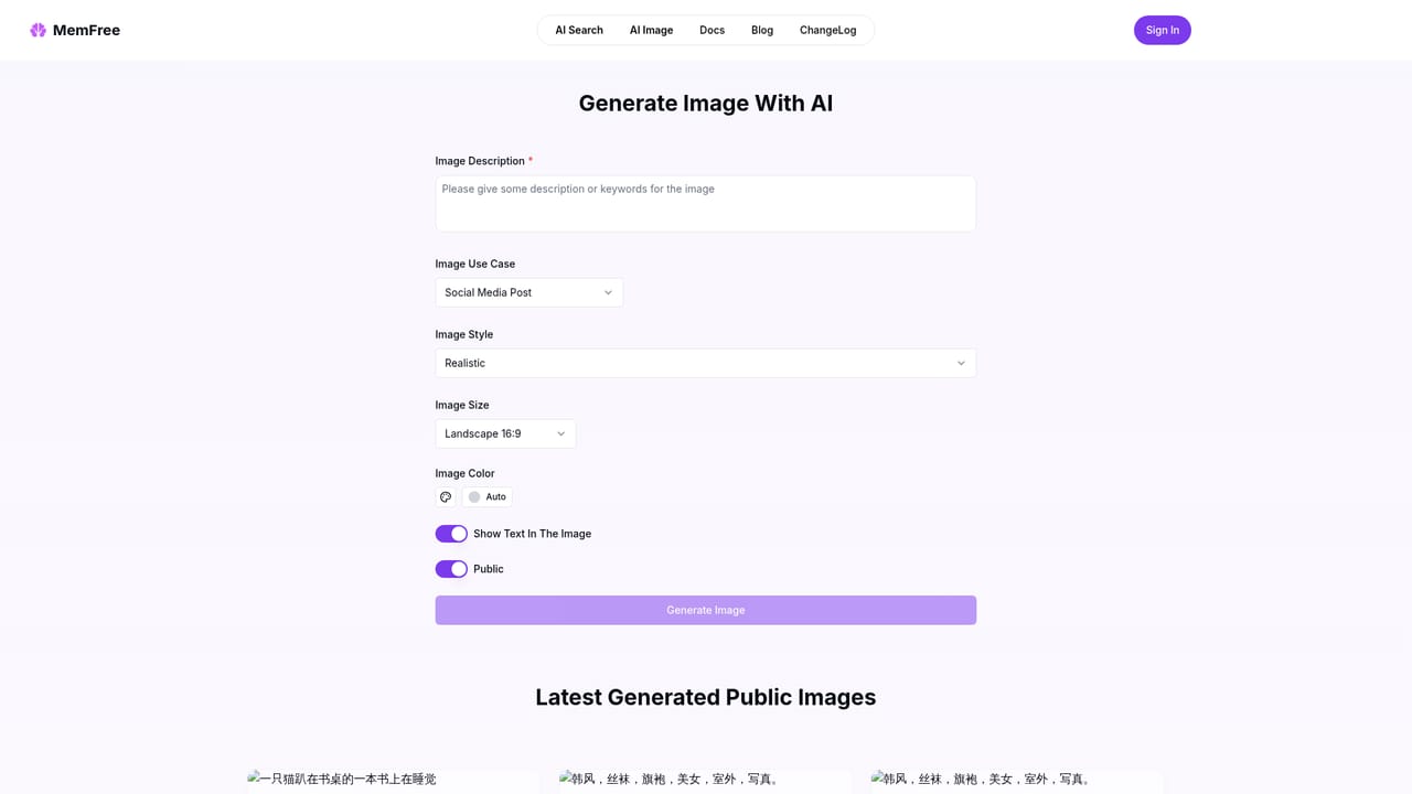 MemFree — Generate images when needed