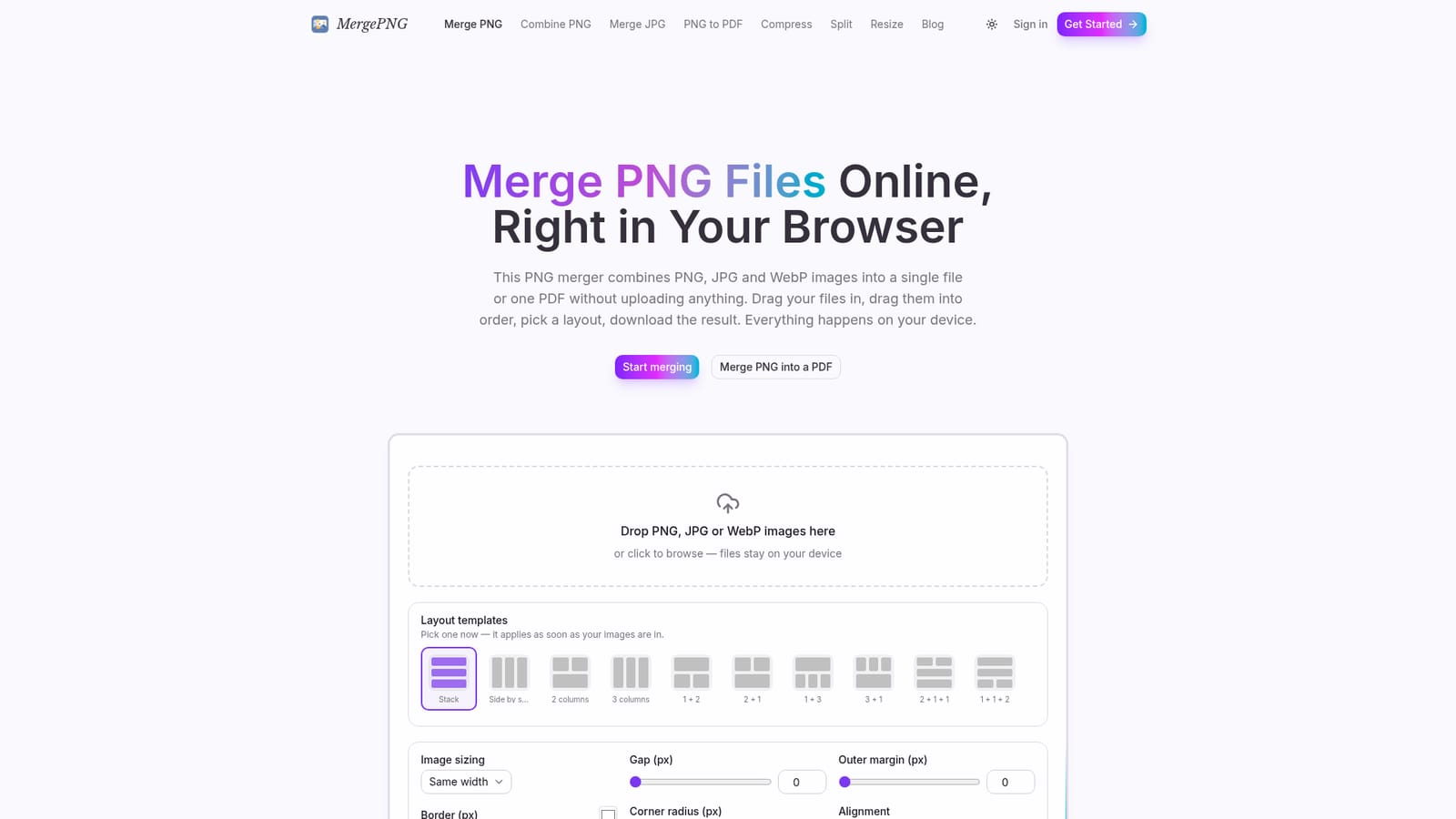 MergePNG - Merge PNG Files Online Free — Add your images to the merge box