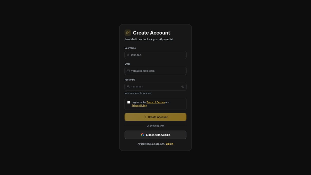 Merlio — Sign up for a free account