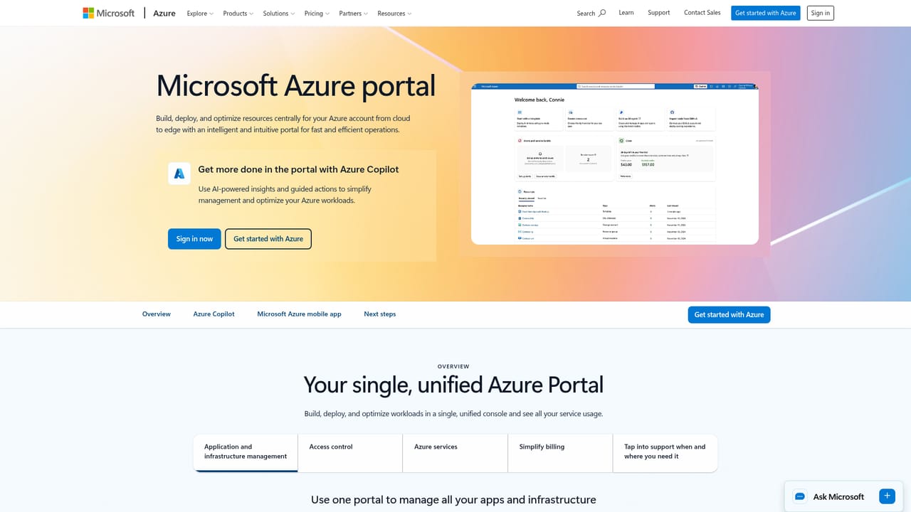 Microsoft Foundry — Create an Azure account and open the portal