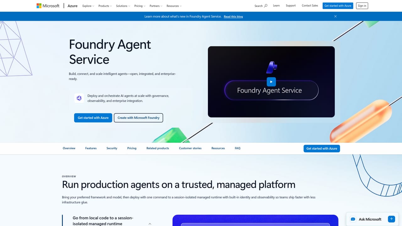 Microsoft Foundry — Build and connect an agent