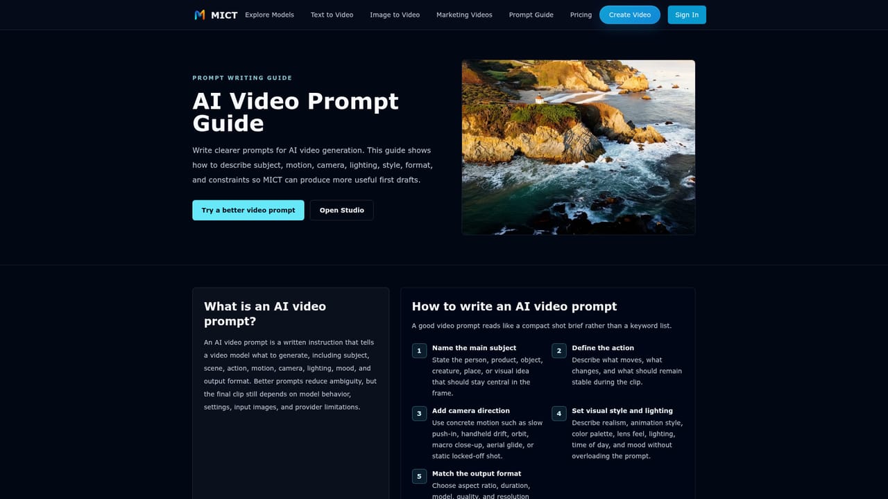 MICT — Write a specific prompt
