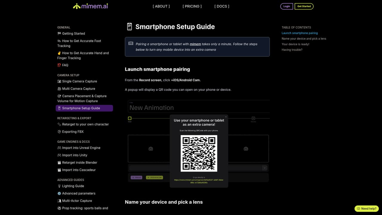 mimem.ai — Set up your cameras