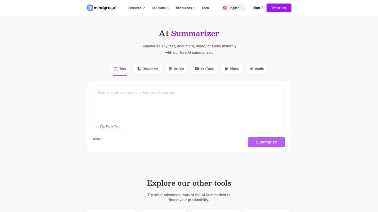 Mindgrasp — Record a lecture or upload your material
